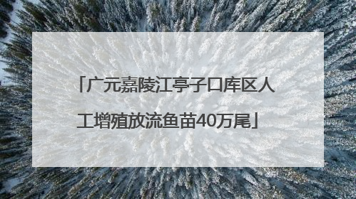 广元嘉陵江亭子口库区人工增殖放流鱼苗40万尾